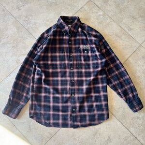 Mens Harley Davidson® button down long sleeve flannel shirt plaid Small